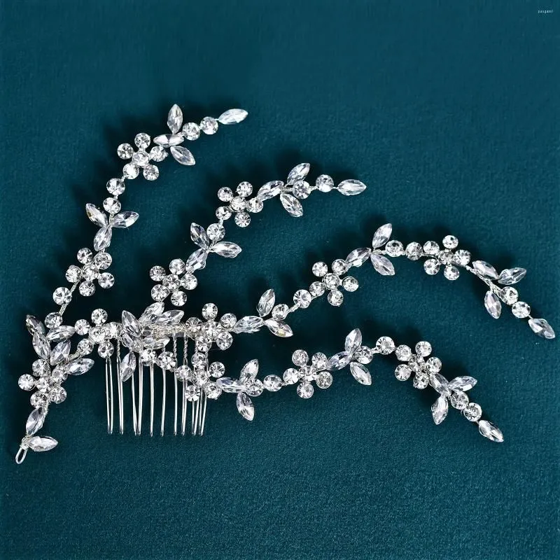 Hair Clips TOPQUEEN Rhinestone Hairpiece Bridal Headwear Fashion Handmade Crystal Comb Woman Party Jewelry Head Decoration HP568