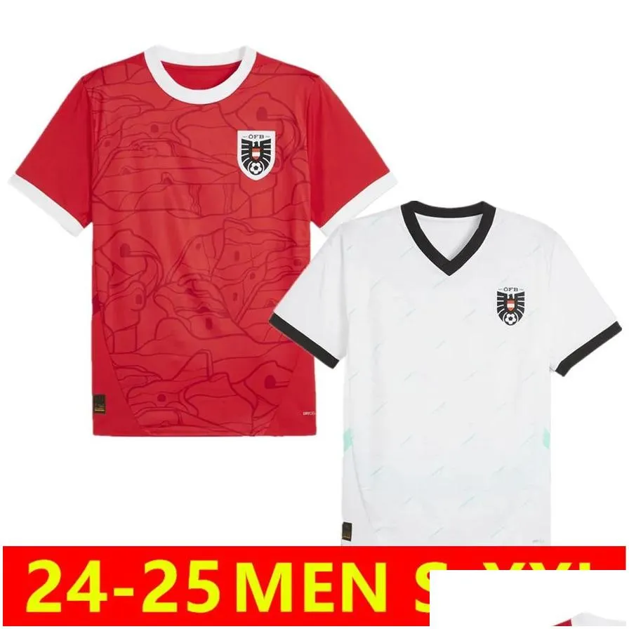 2024 Euro Soccer Jerseys Austria Home red Away White Football Shirt 24/25 men Sports Outdoors national team uniform