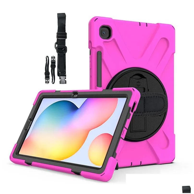 Kids Safe Shockproof Back Cover with Shoulder Strap and Pen Holder for Samsung Galaxy Tab S6 Lite 104 Silicone Case5901946