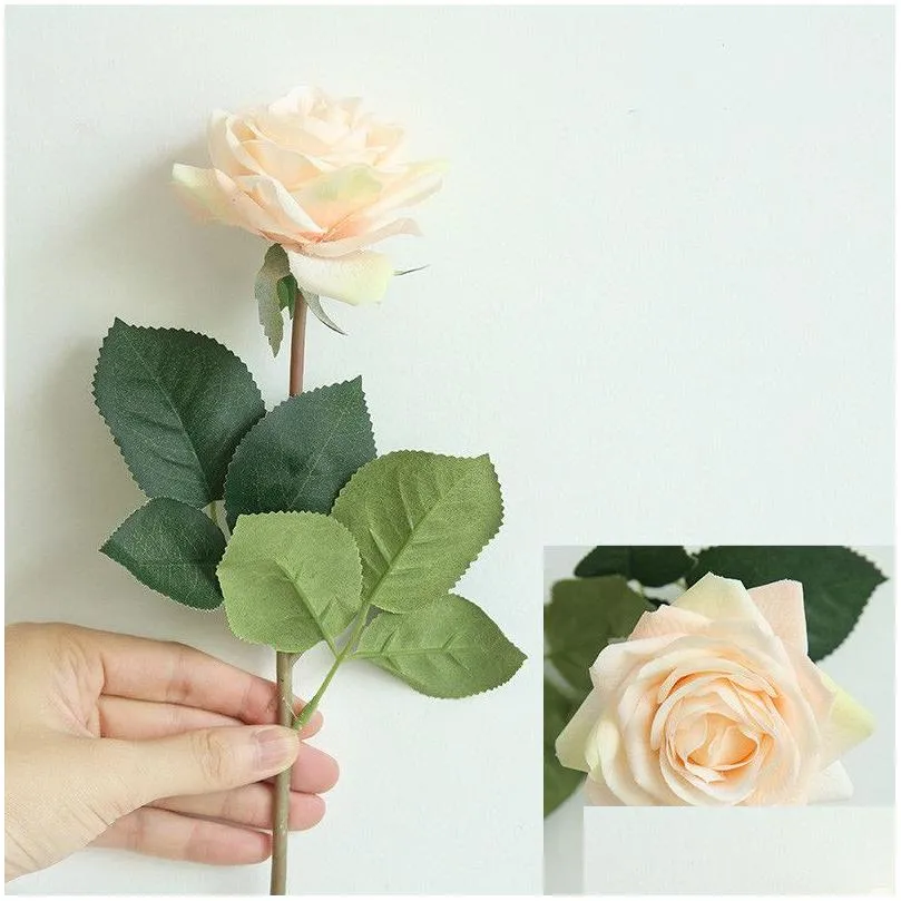 7pcs/lot Decor Rose Artificial Flowers Silk Flowers Floral Latex Real Touch Rose Wedding Bouquet Home Party Design Flowers