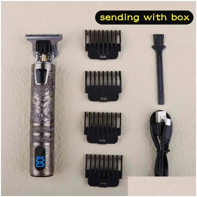 Hair Clippers Professional Cutting Machine Beard Trimmer For Men Barber Shop Electric Shaver Vintage T9 Cutter 220121