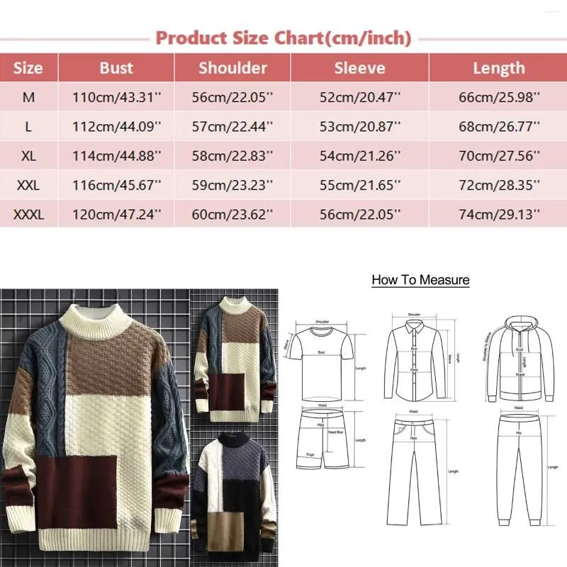 Men`s Sweaters Male Fall And Winter Casual Patchwork Color Sweater Retro College Style Lazy Wind Long Sleeved Puff Coats