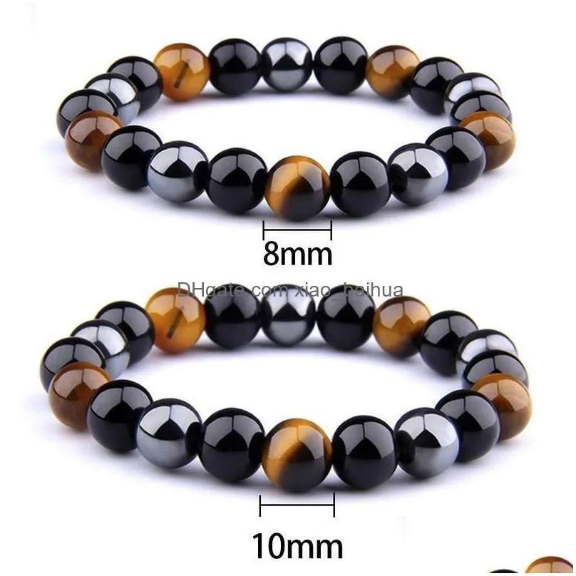 car care cleanings black gallstone bracelet mens fitness energy anti-fatigue 6/8/10mm straightglove