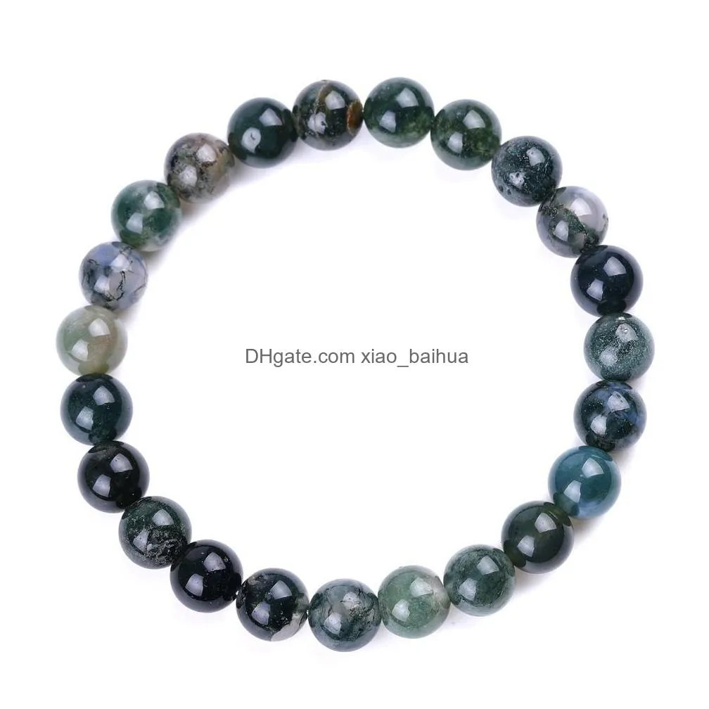 bijoux mode nouveau 6 8 10mm perle taille plate aquatic agate bracelets files bracelets et bracelets