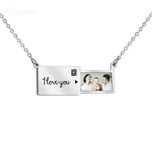 Pendant Necklaces Custom Pull-Out Envelope Necklace Women Jewelry Personalized Stainless Steel Engraved Po Locket Couples Gift