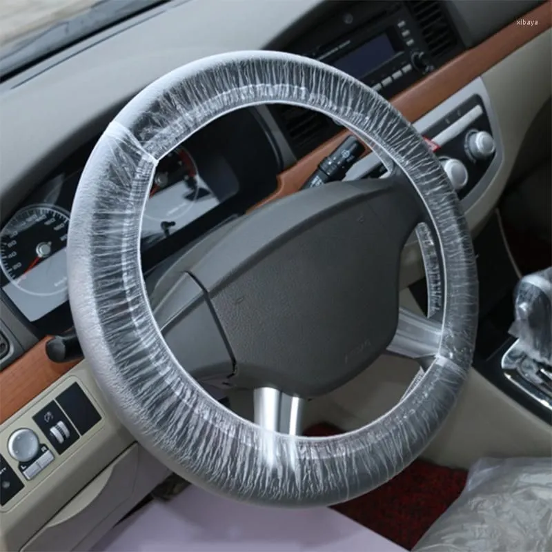 Steering Wheel Covers 100Pcs/Set Universal Disposable Plastic Cover
