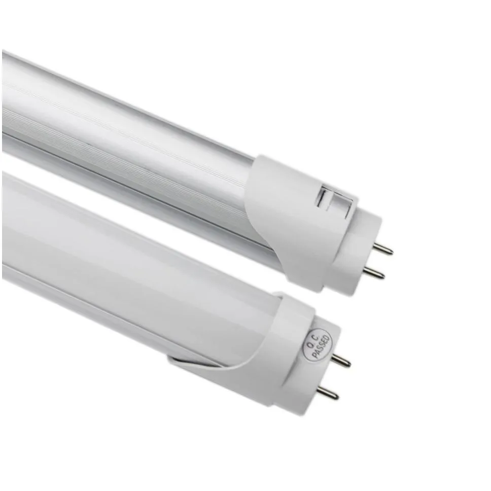 Led Tubes G13 T8 4Ft Smd2835 144Leds Tube Double Pins 28W 3000Lumens Warm Cold White Fluorescent Light Clear/Frosted Er Drop Delivery Dh8Wn