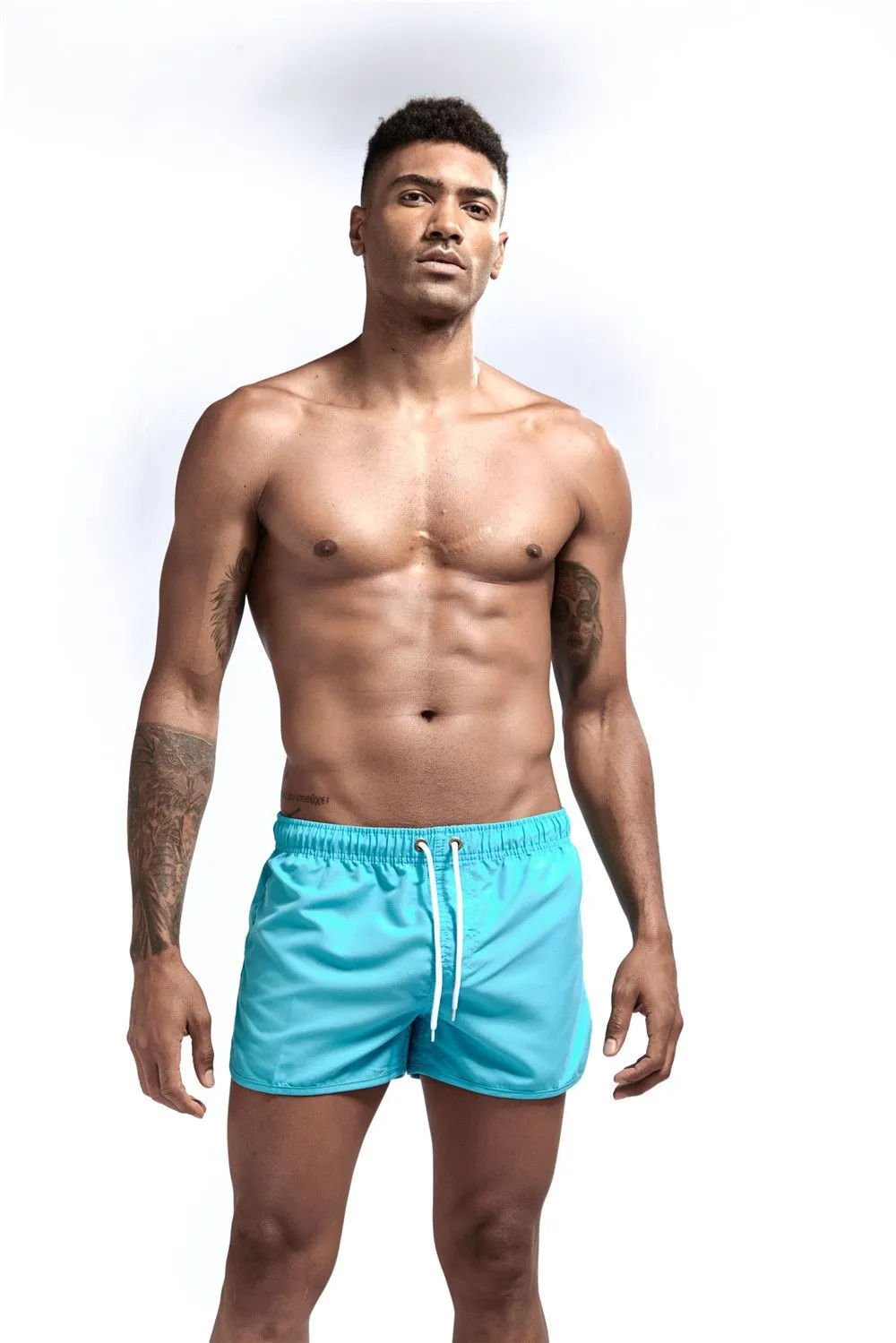 Men`s Shorts Home Beach Sports Slippery Slim Three-quarter Pants Casual Fitness Bodybuilding Jogging Man