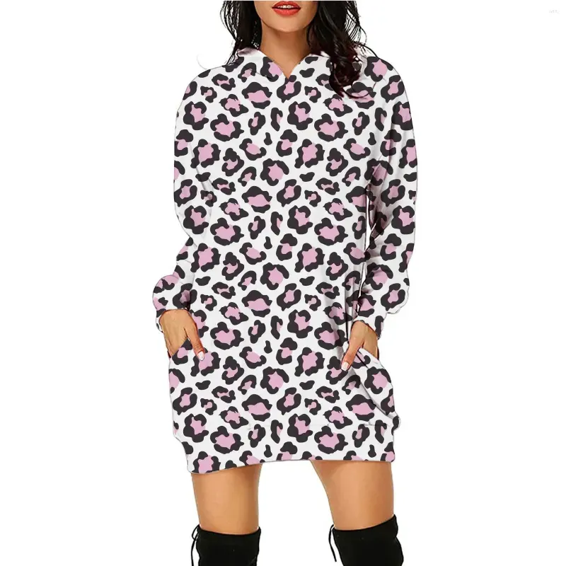 Women`s Hoodies Autumn Fashion 3D Leopard Print Versatile Ins Hoodie Long Sleeve Sexy Flowing Y2K