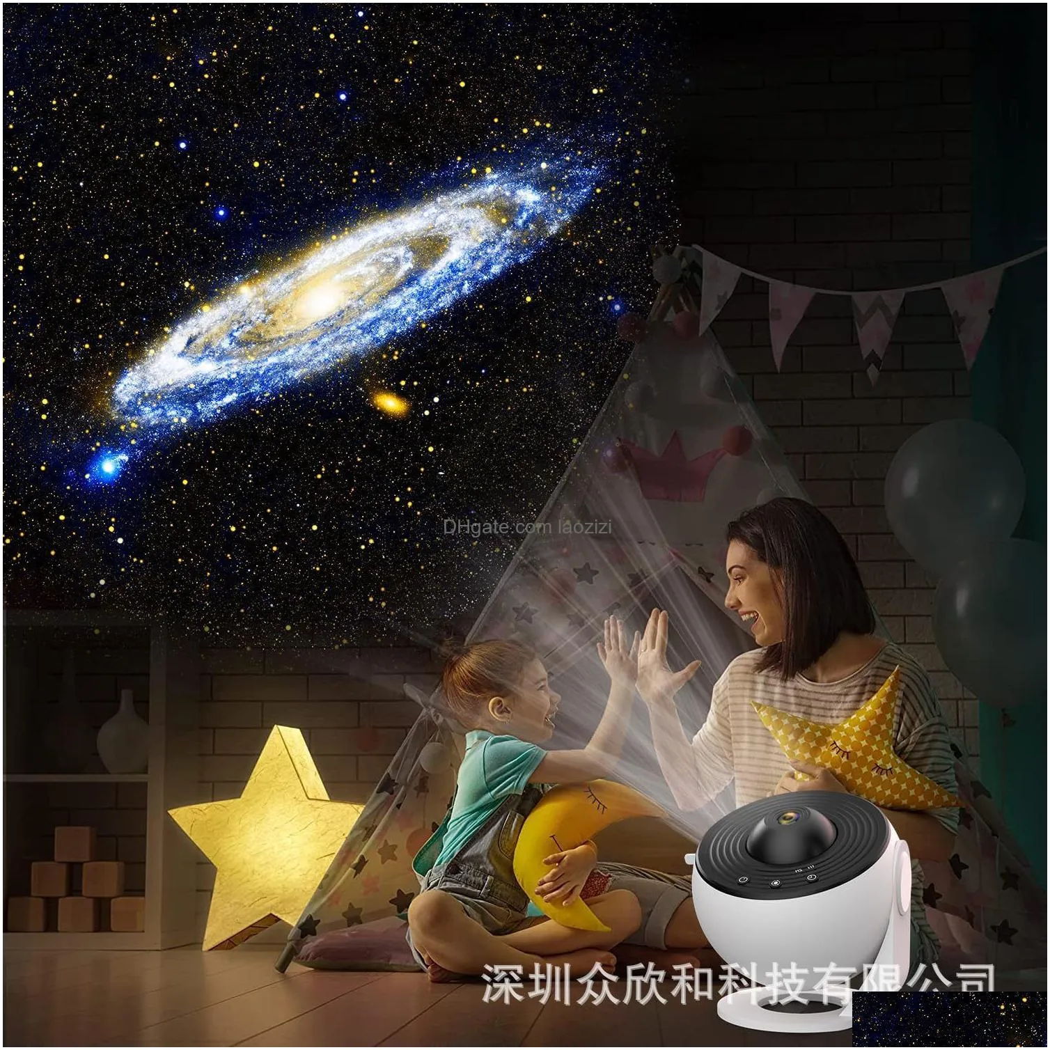 night light galaxy projector starry sky projector 360ﾰ rotate planetarium lamp for kids bedroom valentines day gift wedding deco lxl28