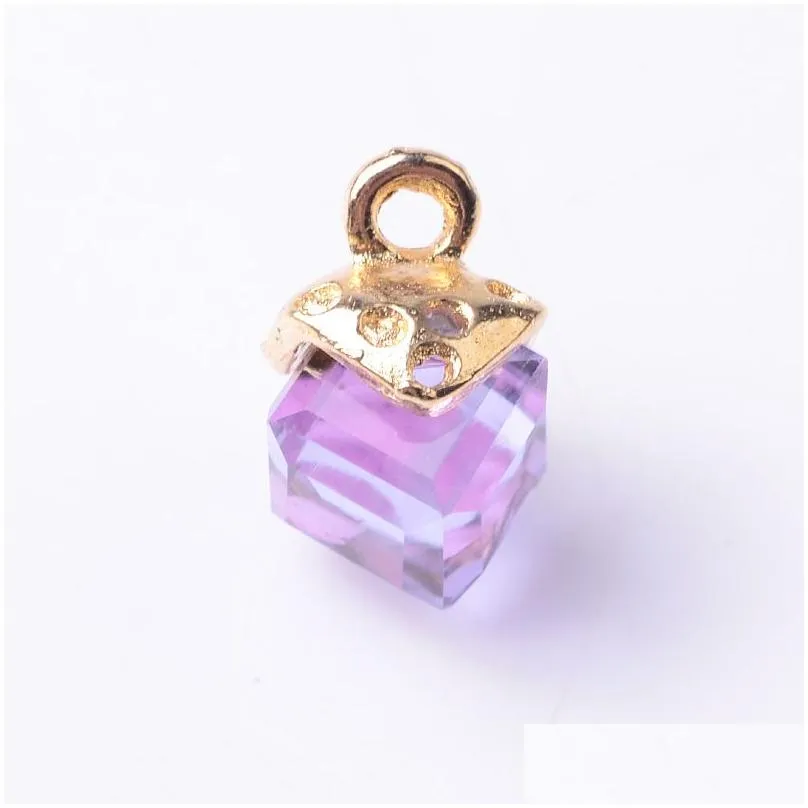 27 colors crystal charms pendant diy necklace bracelet accessories square jewelry findings components pendants rhinestones