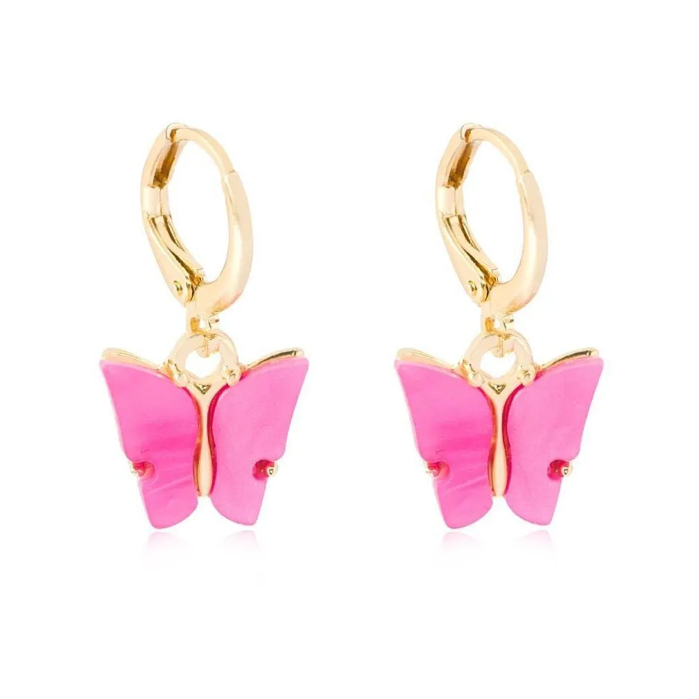 popular 10 colors butterfly ear cuff earrings jewelry fashion acetate edition women earring pendant accessories