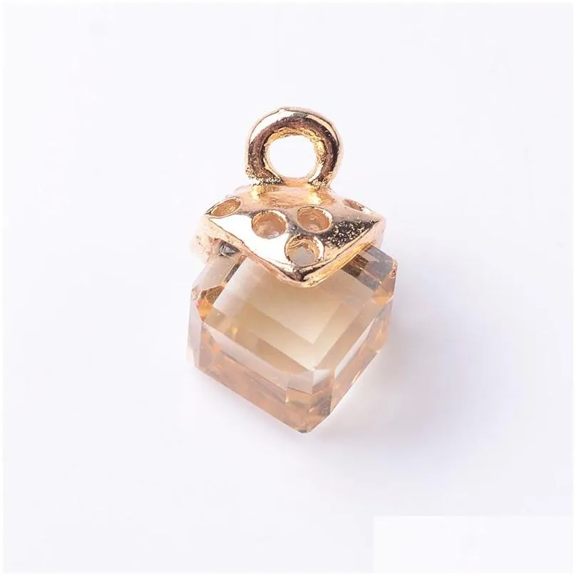 27 colors crystal charms pendant diy necklace bracelet accessories square jewelry findings components pendants rhinestones