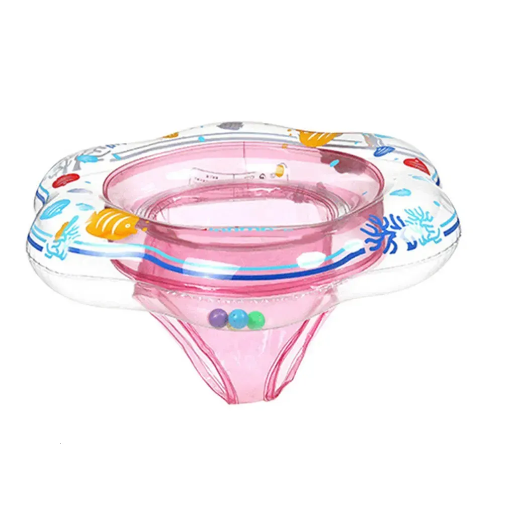 Baby Swimming Ring Inflatable Swim Buoy with Seat 6-36 Months Pool Devices Cartoon Pattern Water Sport Aiding Tool Pink 240323