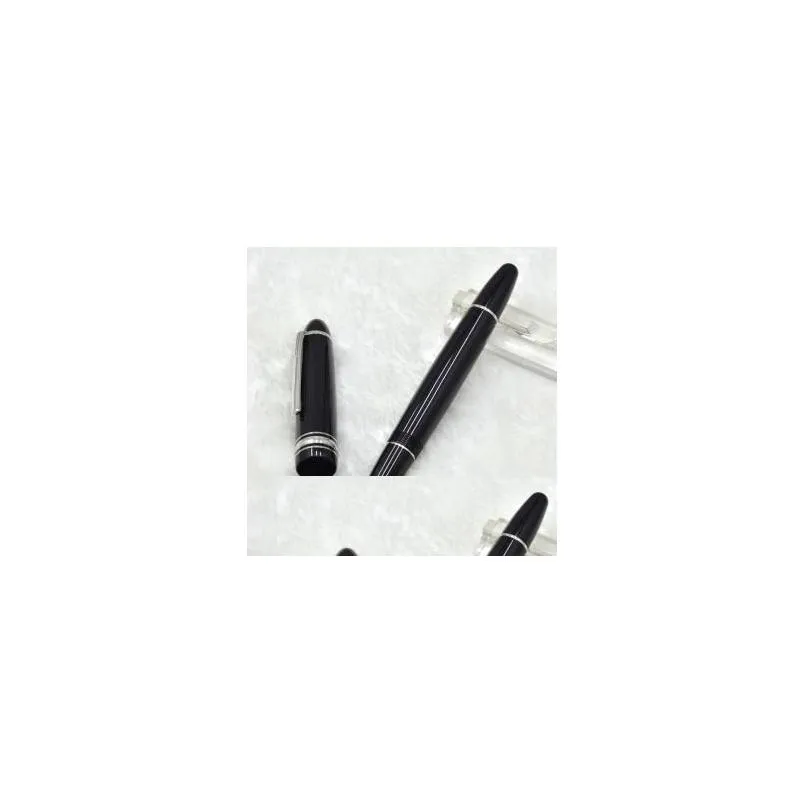 wholesale Famous Roller ball pen matte black Gift Pen White Classique office writing pens with series number