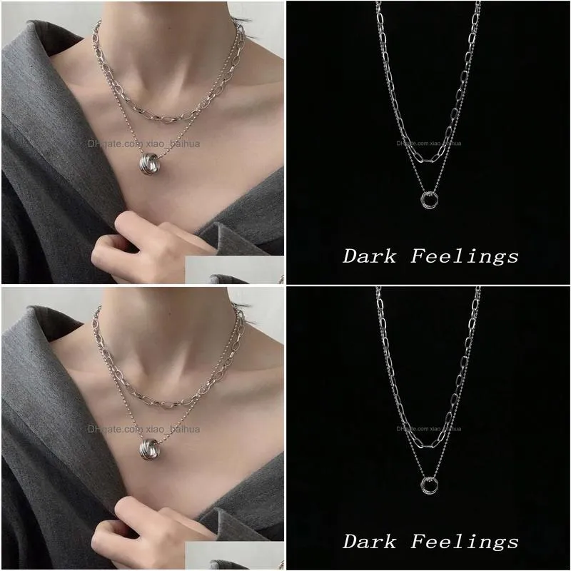 wind multi-layer ring temperament necklace cold wind fashion sexy lock chain collar necklace spring and summer female