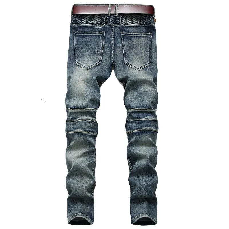 Men`s Plus Size Pants New Mans Mens Skinny Jean Loose Straight-leg Distressed Ripped Male Hip-hop Deinim Men Scratch Jeans