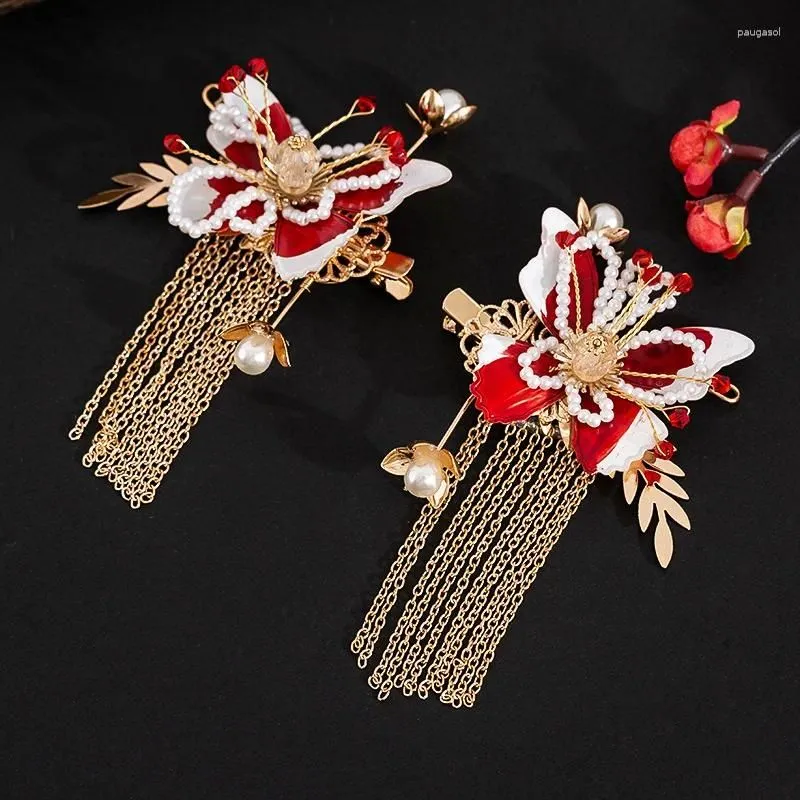 Hair Clips Bride Ancient Wedding Chinese Style Atmospheric Tassel Phoenix Crown Step Rocking Ornament Female