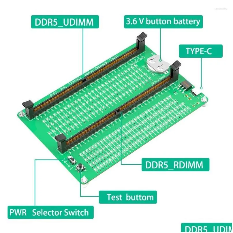 Computer Cables Desktop DDR5 RDIMM UDIMM Memory Adapter Test Card With LED Indicators