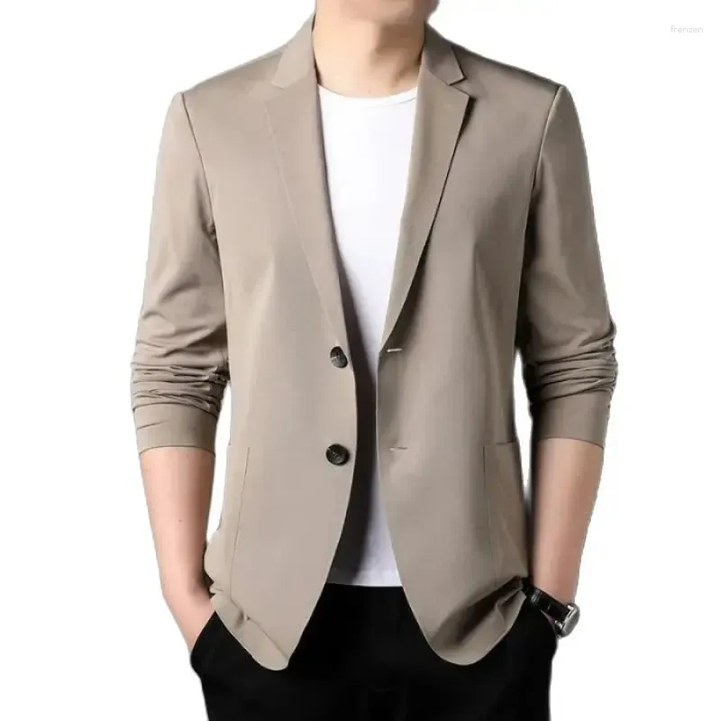 Men`s Suits Ehioe2023 Suit Jacket Summer Ultra-Thin Breathable High Elastic Lightweight Ice Silk Sun Protection Casual