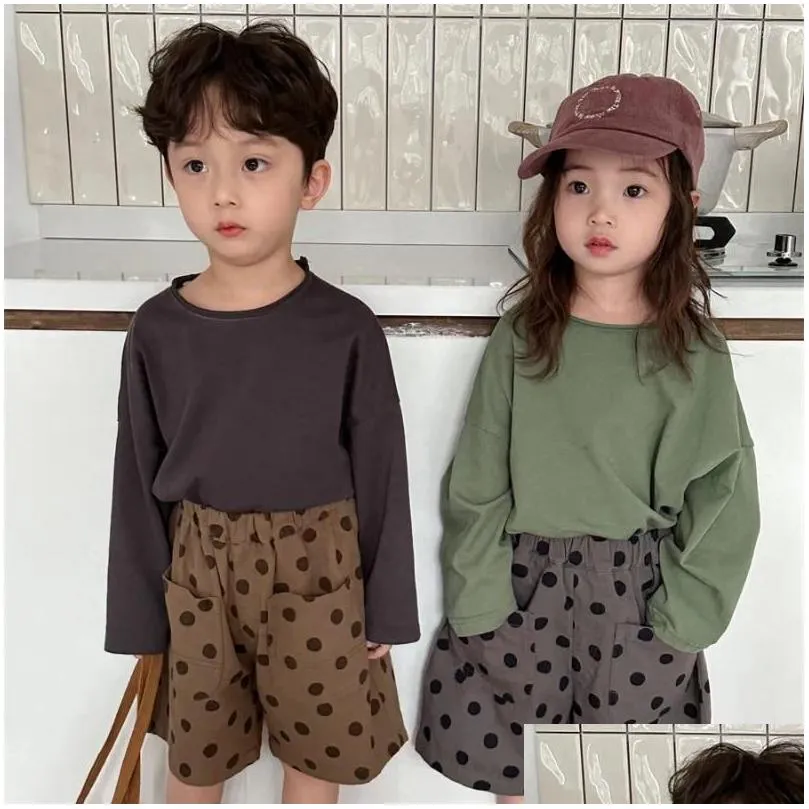 Shorts Children Clothing Kids Casual Pants 2024 Spring And Summer Polka Dot Baby Boys Girls Loose Korean Style
