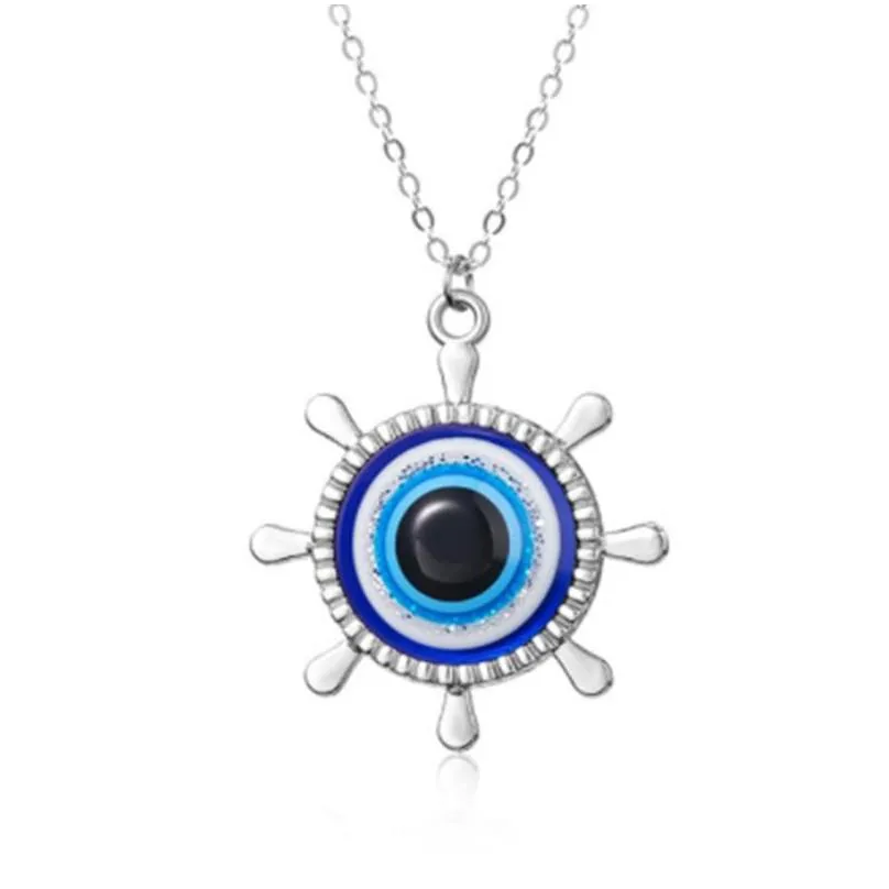 bulk price devils eye alloy pendant necklace for men women love star evils eyes necklaces male female jewelry accessories