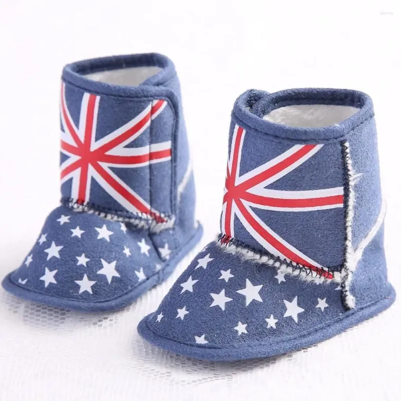 Boots Infant Toddler Baby British Flag Union Jack Soft Sole Crib Shoes Blue/13 Comfortable Breathable Short