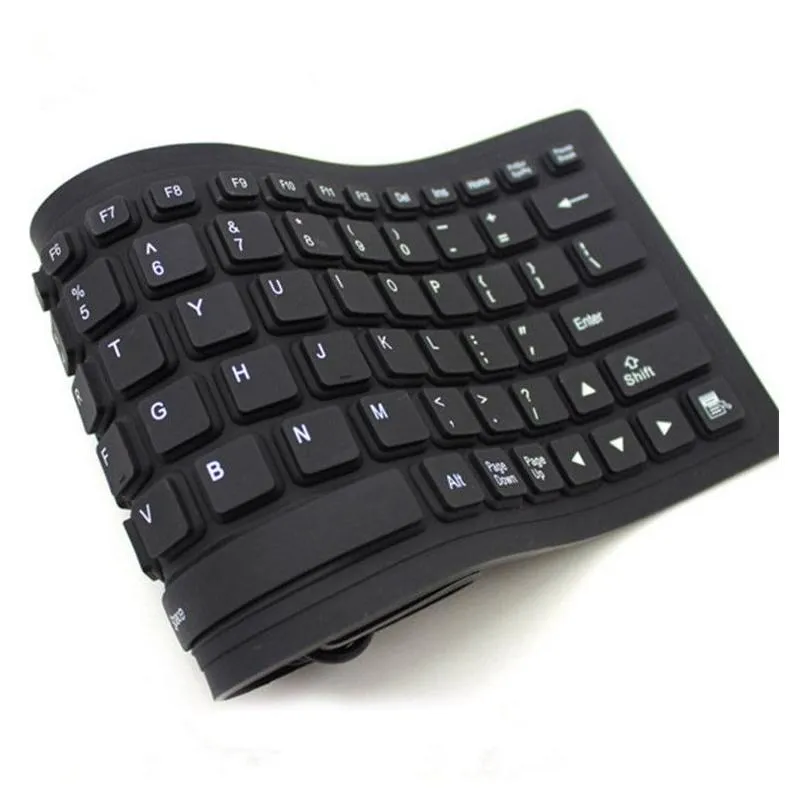 ReHoMi 84 Keys Flexible Keyboard Waterproof Portable USB Foldable Silent Silicon Soft Keyboard for PC Laptop Tablet Smartphone