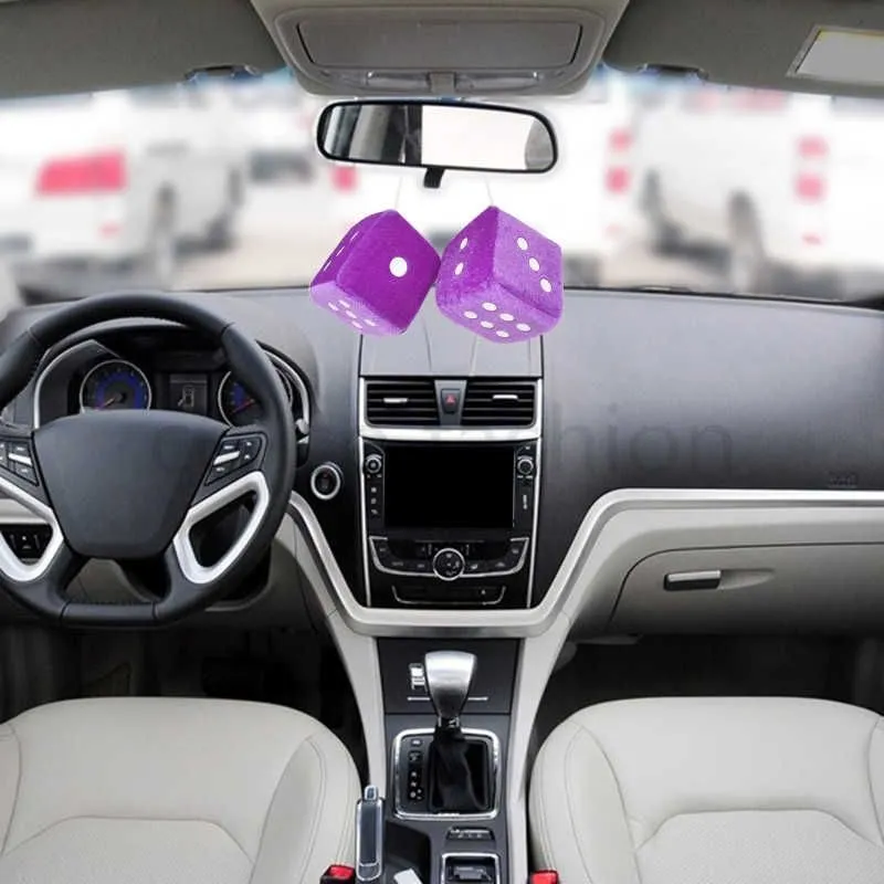 Interior Decorations Car Pendant Hanging Ornament Dice Velvet/Plush New Year Gifts Rear View Mirror Goods Styling T221215