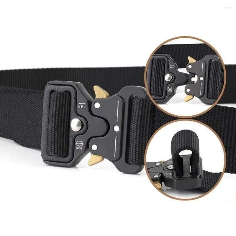 Waist Support Nylon Tactical Belt Army Men Outdoor Training Belts Quick Release Zinc Alloy Buckle Military Hunting Sports