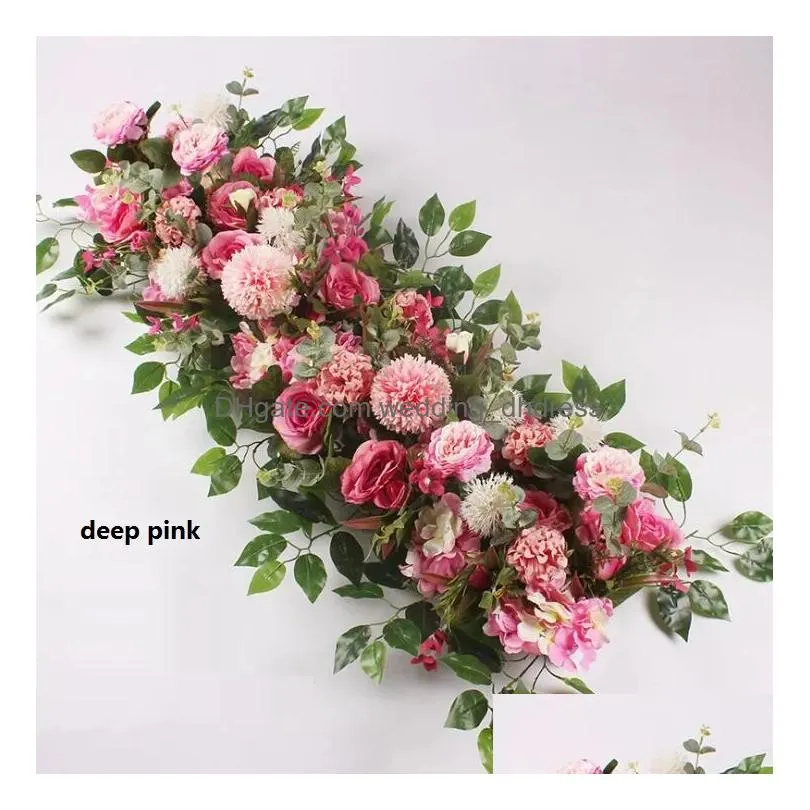 50cm artificial flower row acanthosphere peony rose hydrangea eucalyptus plant mix arch decorative wedding decoration flowers