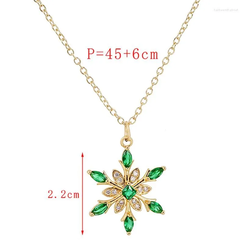 Pendant Necklaces Charming Blue Crystal Snowflake For Women Gold Color Long Chain Choker Necklace Wedding Jewelry Gift