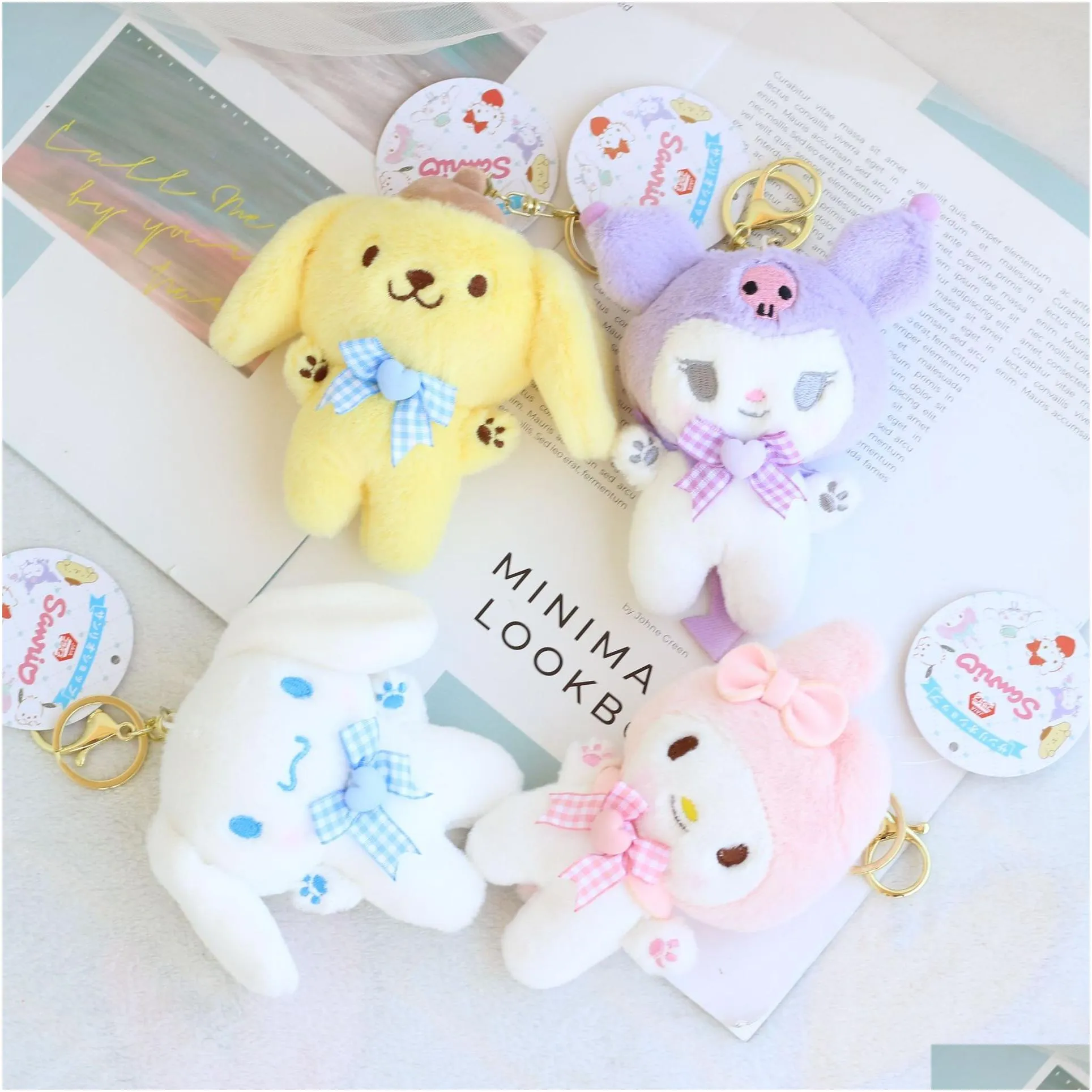 Cuddly Stuffed doll schoolbag pendant Japanese cute Pudding dog Jade cinnamon PC pendant plush keychain