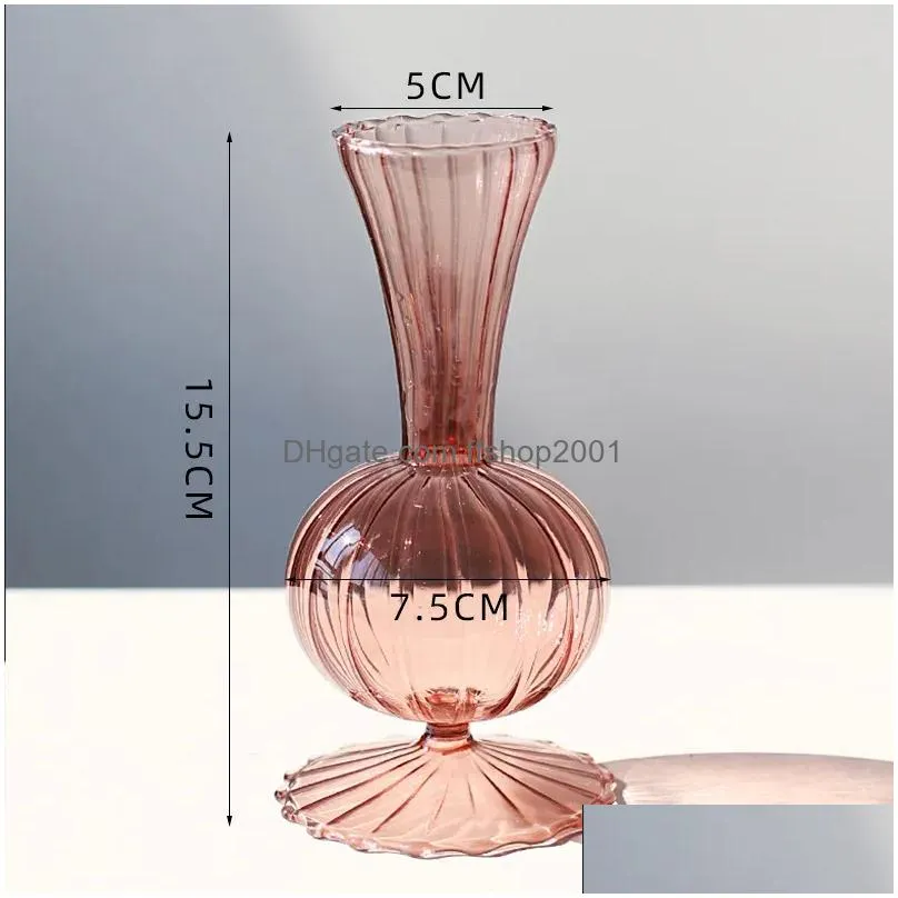 vases glass bubble vase art colorful transparent small bottle creative decorative ornaments candlestick decoration home