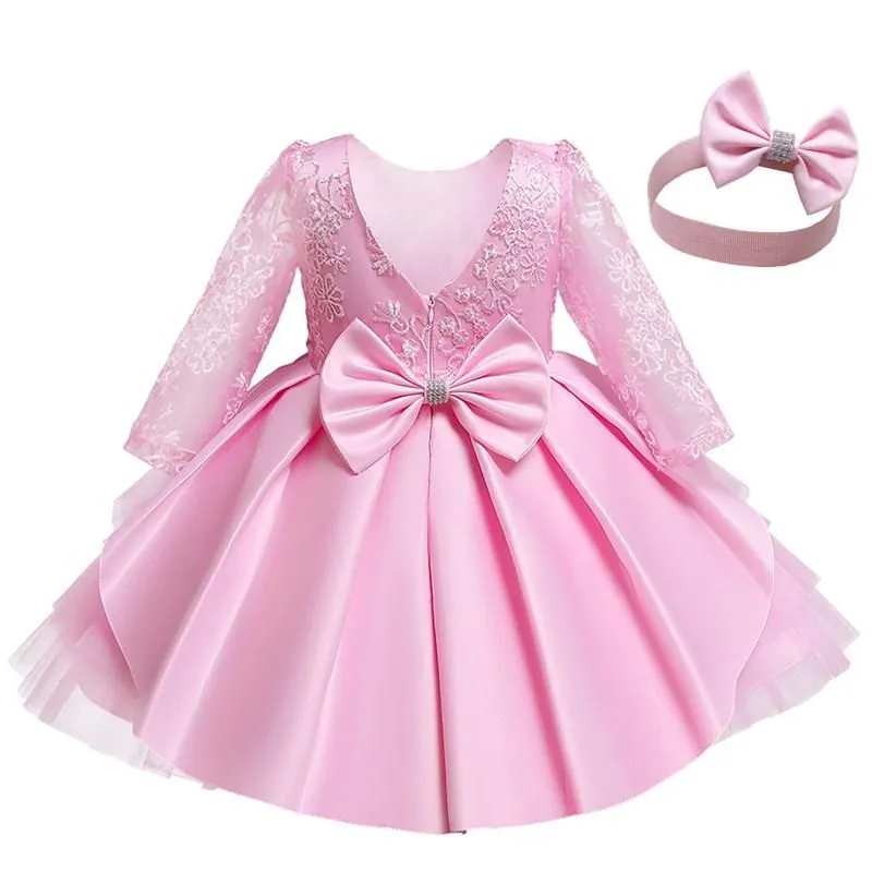 Girl`s Dresses Baby For Girls Christmas Toddler Kids Flower Lace Elegant Princess Birthday Gown Children Wedding Party Tulle