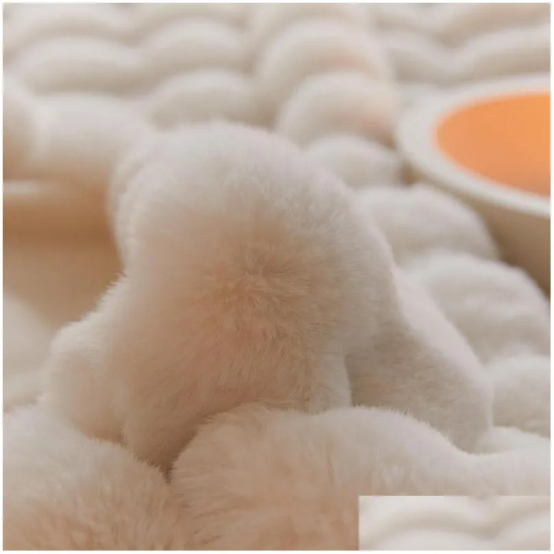 Blanket Fur Winter Luxury Warmth Super Comfortable For Beds High-End Warm Sofa Drop Delivery Home Garden Textiles Dhktp