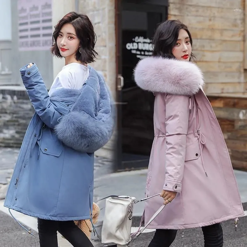 Women`s Down Thickened Parka Women Slim Long Winter Coat Cotton Ladies Jacket 2023