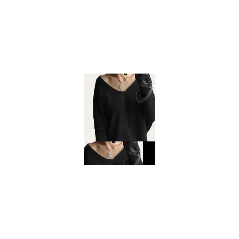 Spring Autumn Cashmere Sweaters Women Fashion Sexy V-neck Pullover Loose 100% Wool Batwing Sleeve Plus Size Knitted Tops