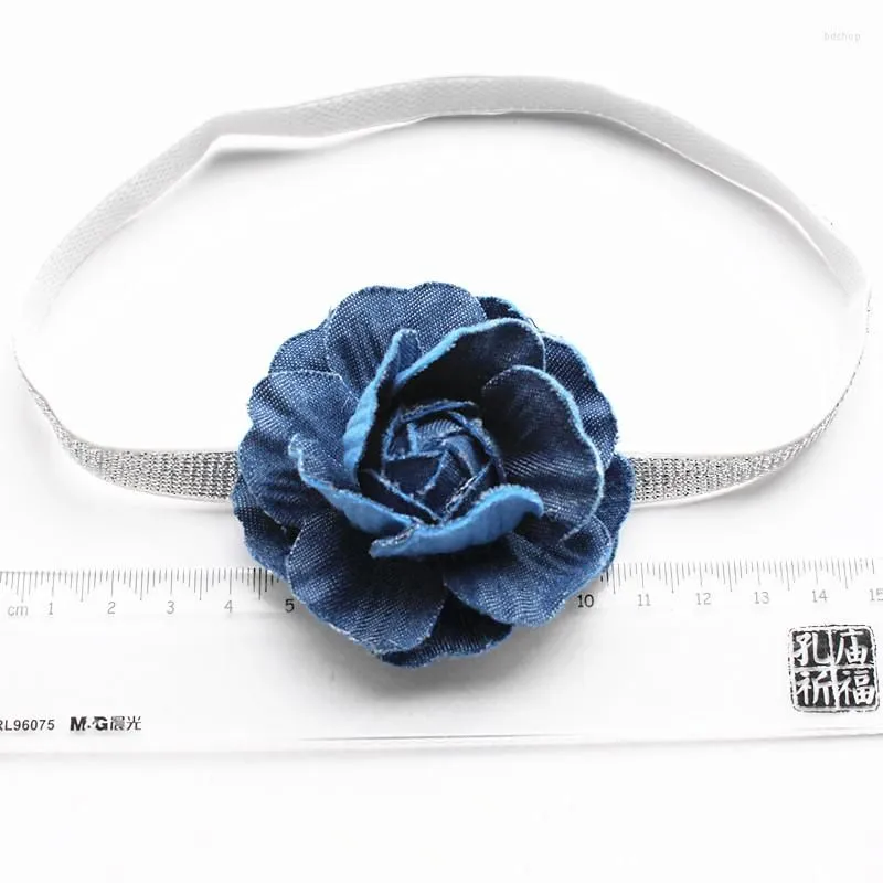 Hair Accessories 2023 Navy Blue Camellia Girls Hairbands  Floral Headbands Handmade Flower Shape Kids Princess Hairband