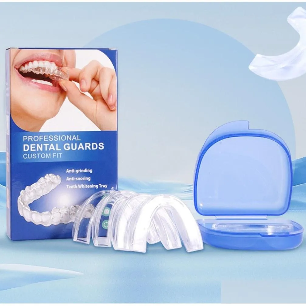 Professional Dental Guard Pack of 4 New Upgraded Anti Grinding Dental Night Guard Stops Bruxism Eliminates Teeth Clenching