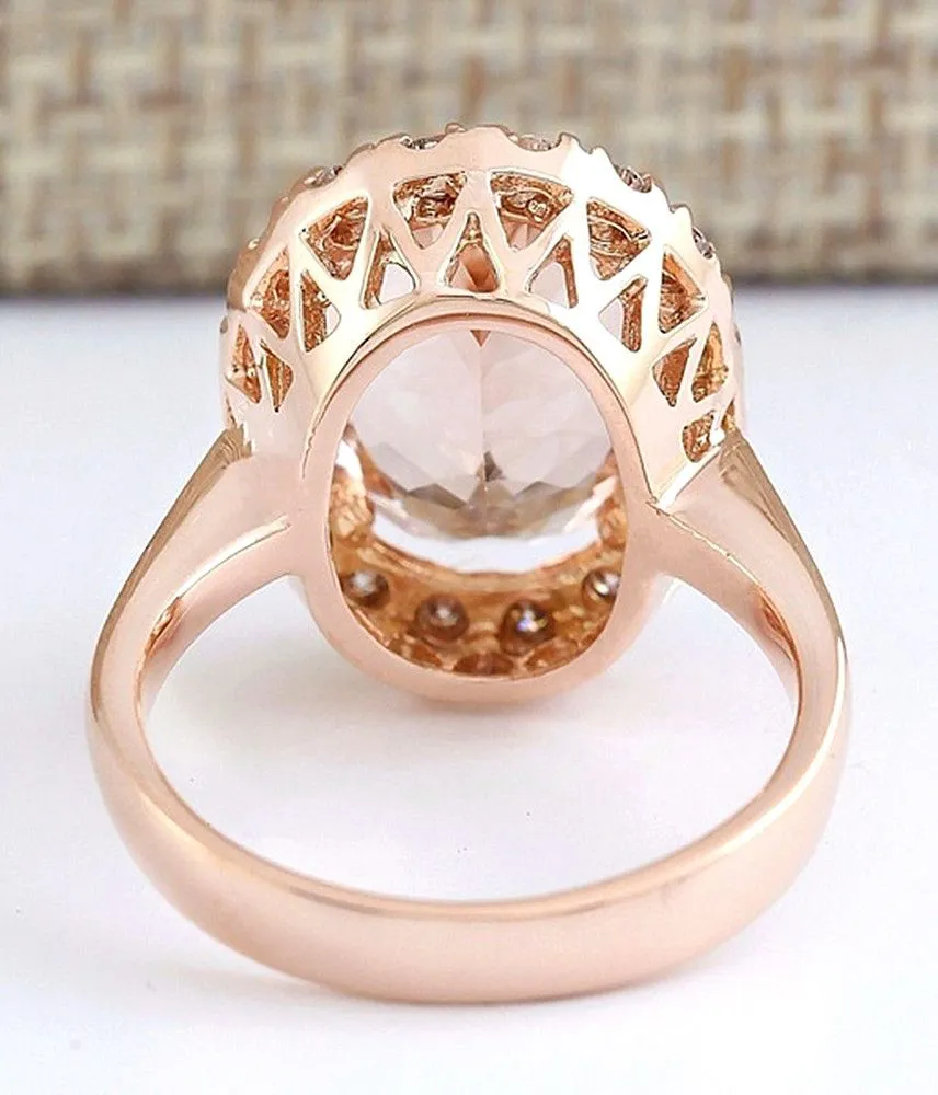 Luxury Oval gemstones champagne crystal zircon diamonds rings for women 18k rose gold color jewelry bijoux bague party