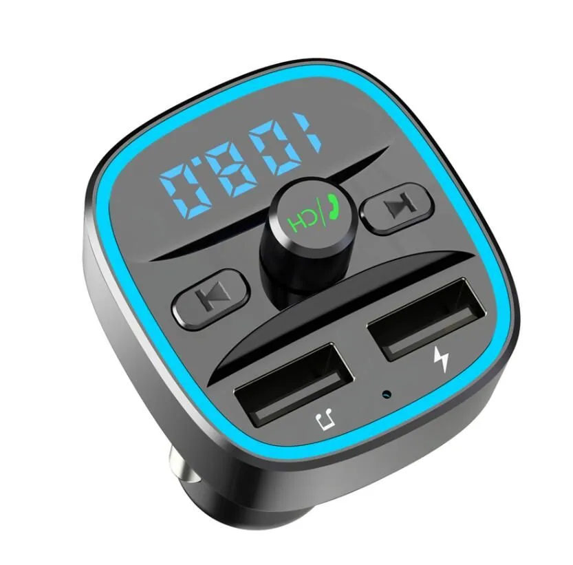 T25 car mp3 music player Bluetooth 5.0 receiver FM transmitter Dual USB car cU disk TF card lossless music player