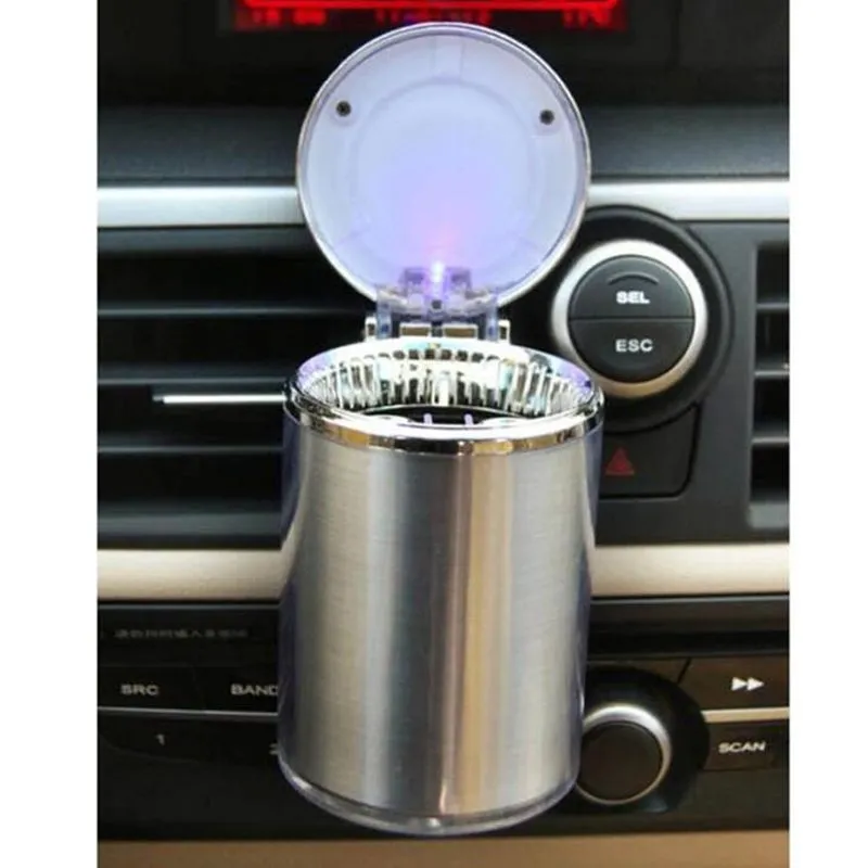 Hot Universal Car Ashtray With LED Light Portable Smokeless Ashtray Cigarette Holder Cup Car Interior Accessories