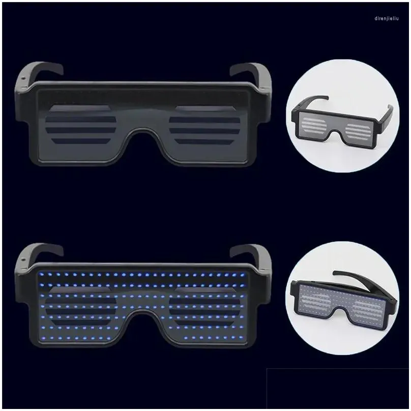 Outdoor Eyewear LED USB Rechargeable Light Up Glow Sunglasses With 8 Animation Modes For Halloween Christmas And Various Festival