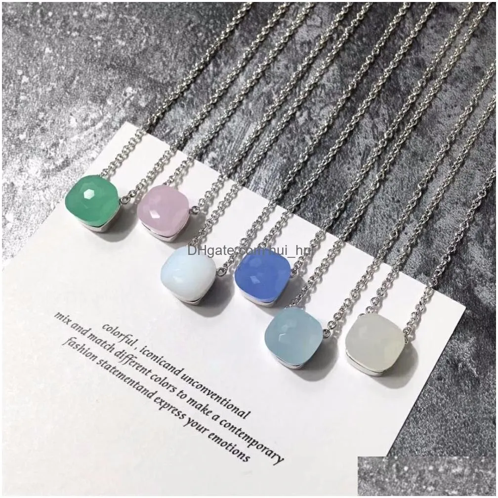  style classic candy necklace 16 kind of colors crystal buckle water necklaces for women love gift djn007 j1906105378858