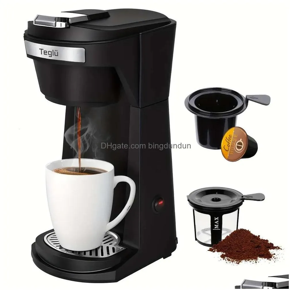 2-in-1 Single Maker for K-cup Pods & Ground 3 Color Options - 6-14 Oz Drip Coffee Hine