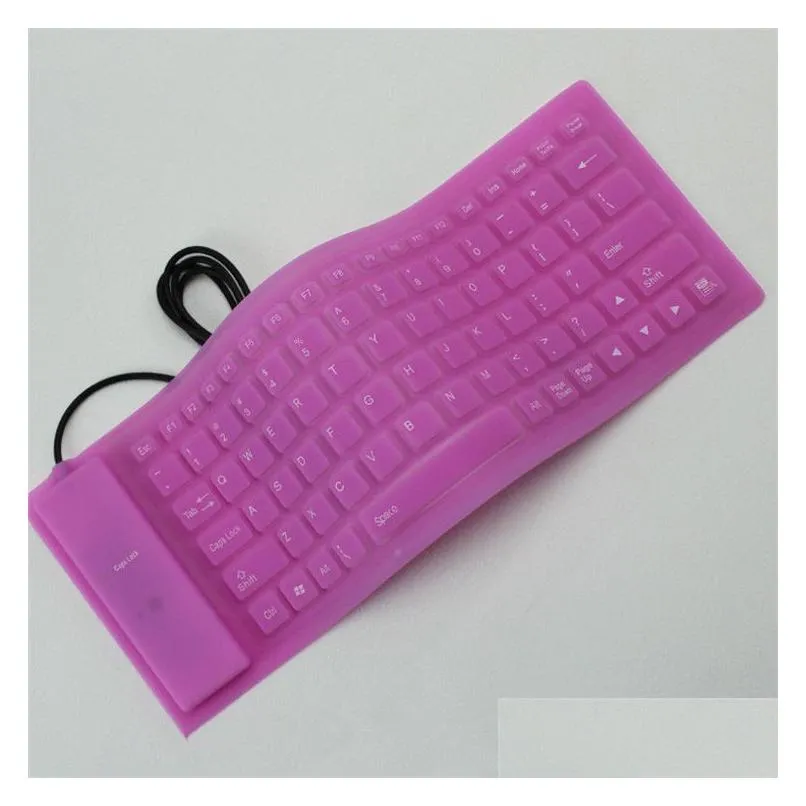 ReHoMi 84 Keys Flexible Keyboard Waterproof Portable USB Foldable Silent Silicon Soft Keyboard for PC Laptop Tablet Smartphone