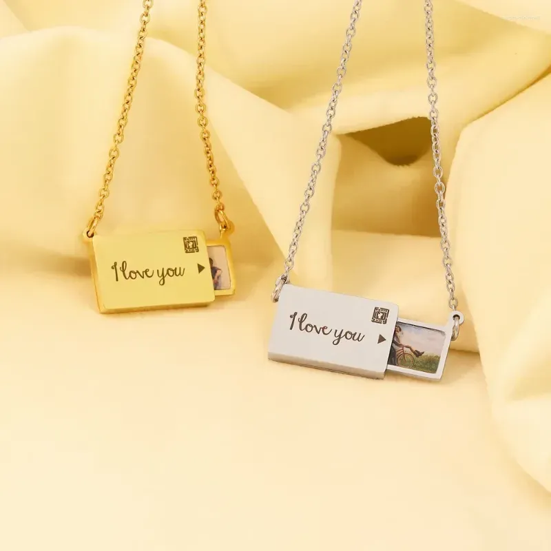Chains Love Letter Envelope Pendant Necklace For Women Customized Jewelry I You Letters Valentine Day Mother Gift