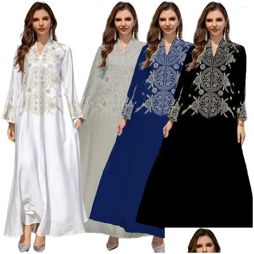 Ethnic Clothing Cross-border Muslim Womens Robes Middle East Dubai Abaya Embroidered Evening Dress Foreign Trade