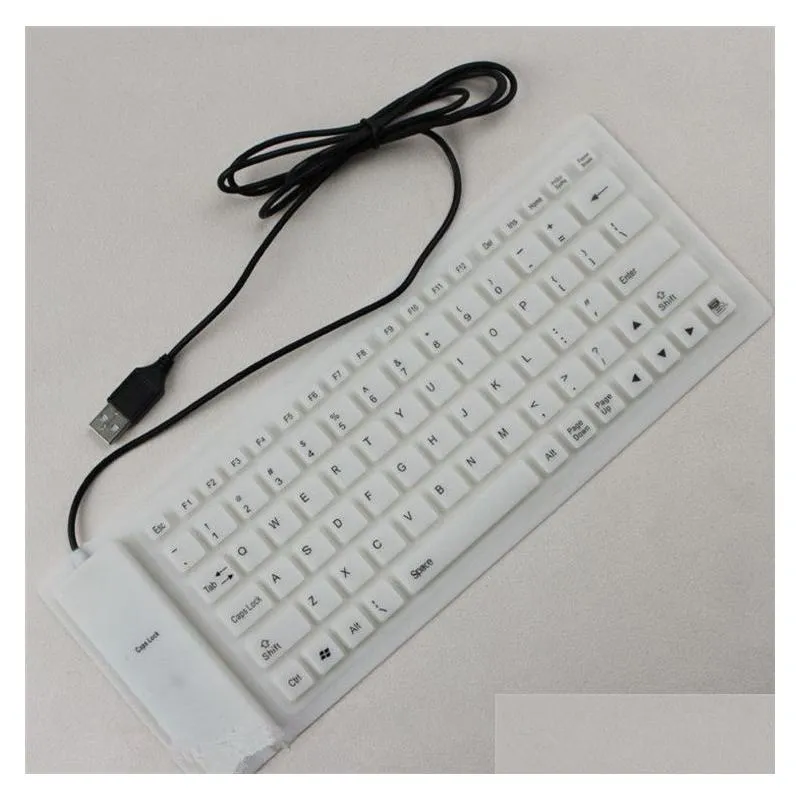 ReHoMi 84 Keys Flexible Keyboard Waterproof Portable USB Foldable Silent Silicon Soft Keyboard for PC Laptop Tablet Smartphone